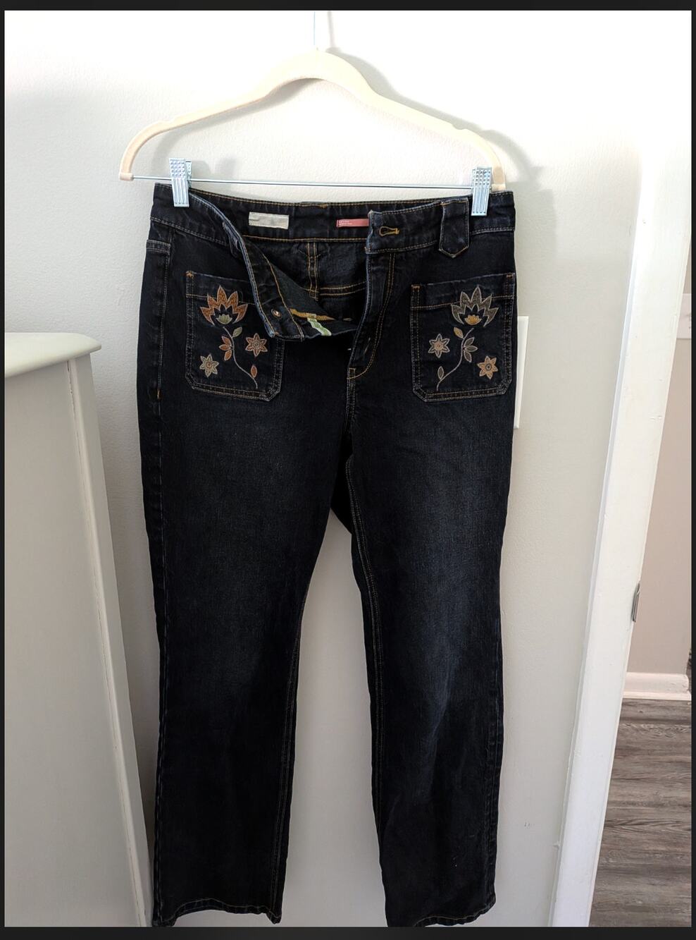 RARE Pilcro by Anthropologie "The Wanderer" Floral Embroidered Sample Jeans 28T